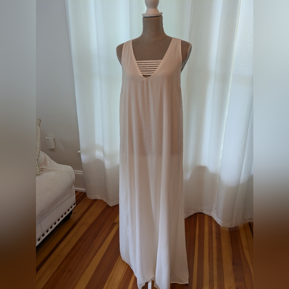 Flowy White Maxi Dress, NWOT